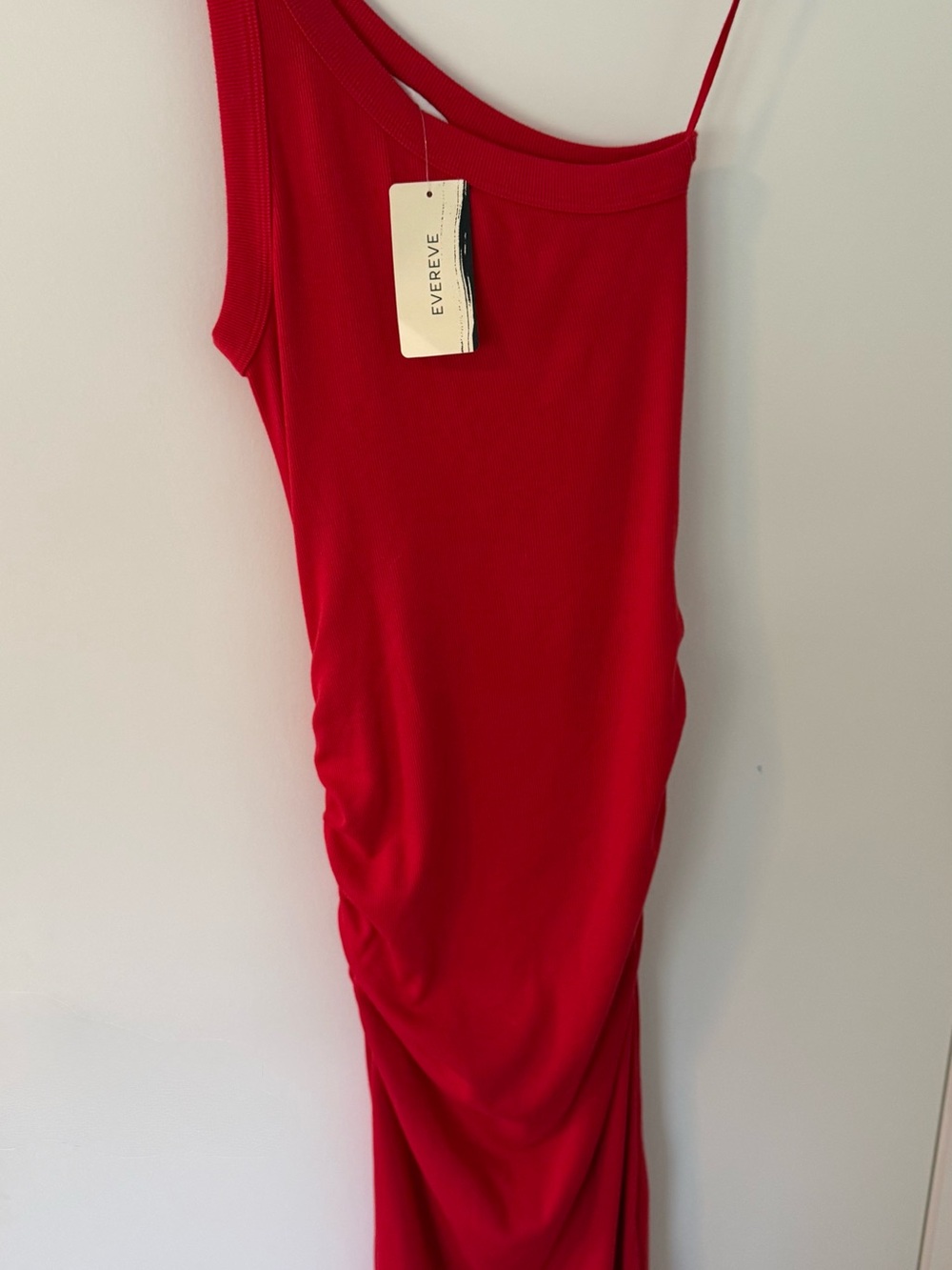 NWT Evereve Red One-Shoulder Bodycon Dress